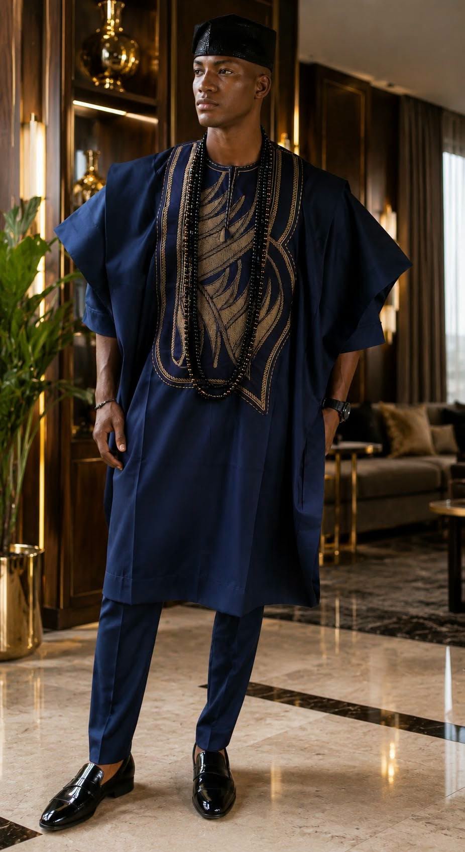 Midnight Blue Luxury Agbada