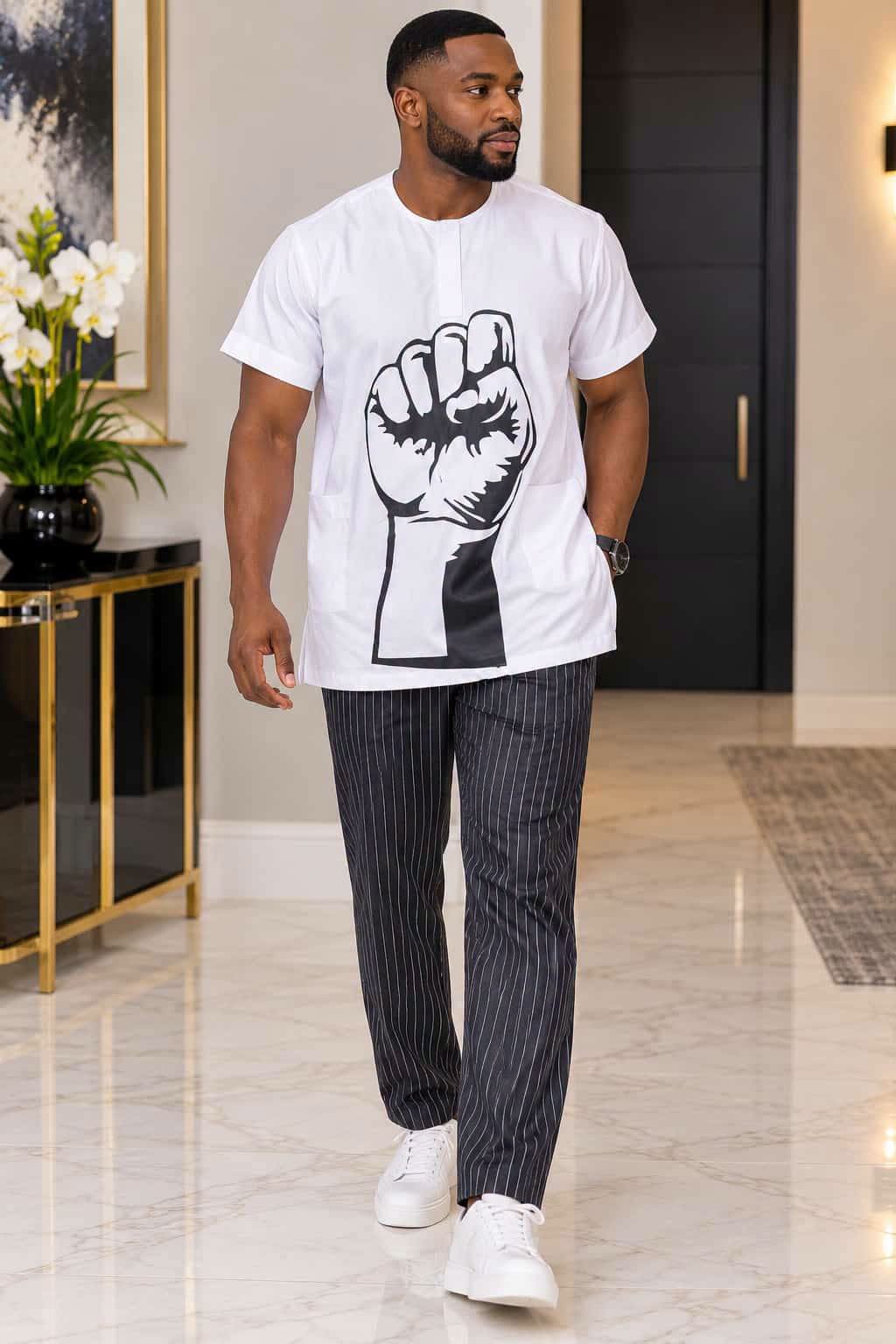 black and white casual